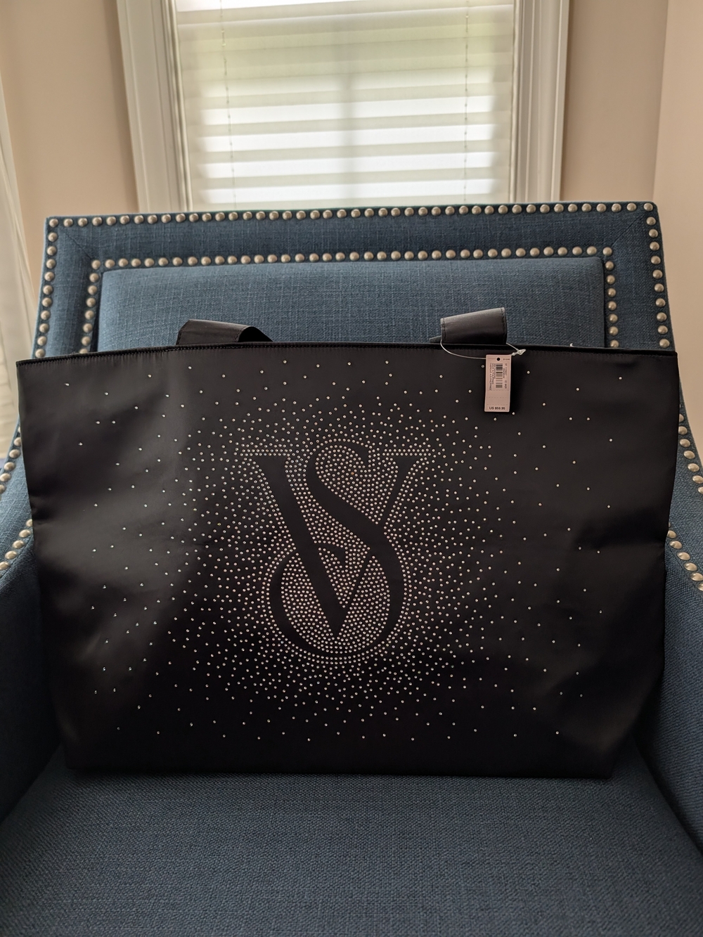 Victoria's Secret Black Studded Logo Tote